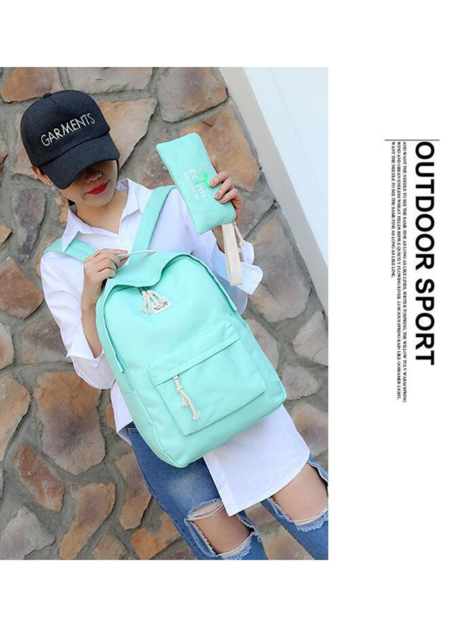 OUTAD Adjustable Straps Backpack With Pouch Green  - Image 3