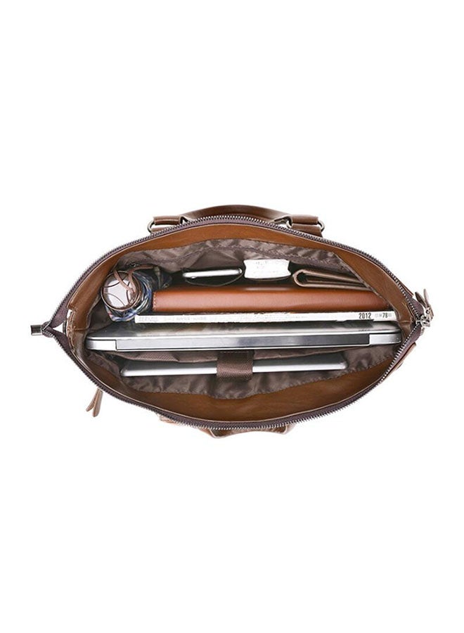 OUTAD Leather Messenger Bag Light Brown  - Image 3