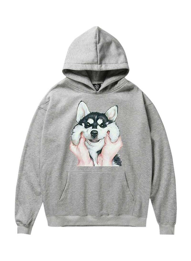 Mr.1991INC&Miss.GO Cotton Long Sleeves Hoodie Grey  - Image 1