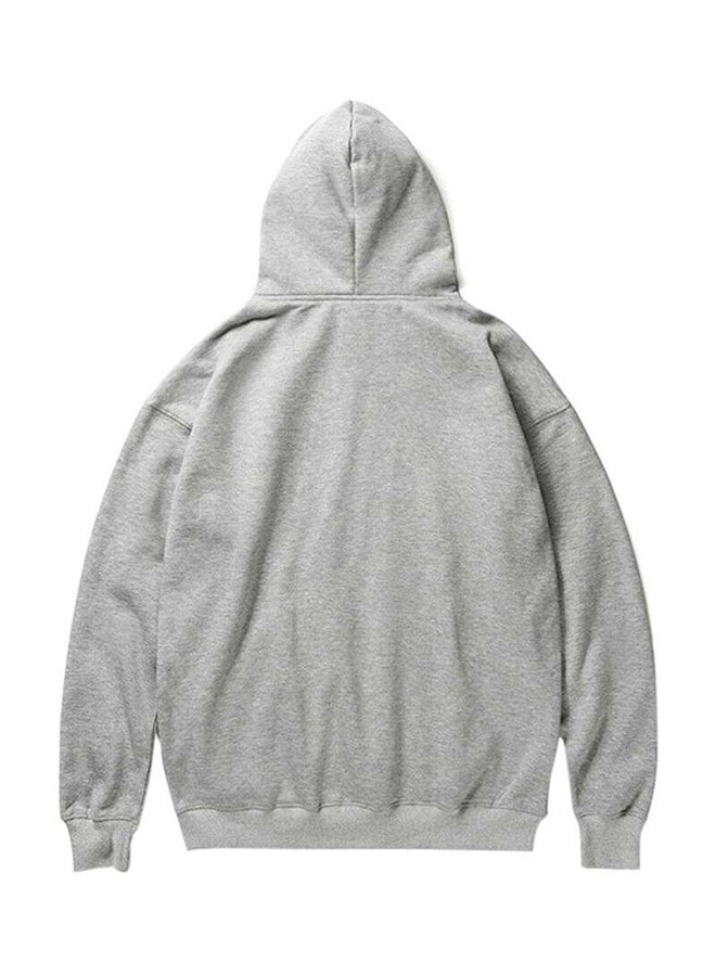 Mr.1991INC&Miss.GO Cotton Long Sleeves Hoodie Grey  - Image 2