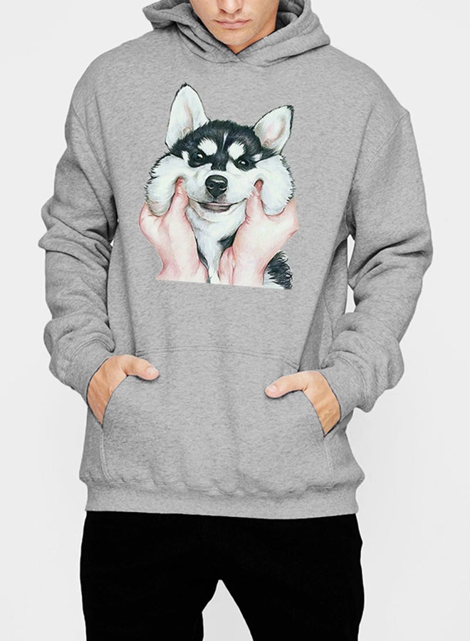 Mr.1991INC&Miss.GO Cotton Long Sleeves Hoodie Grey  - Image 3
