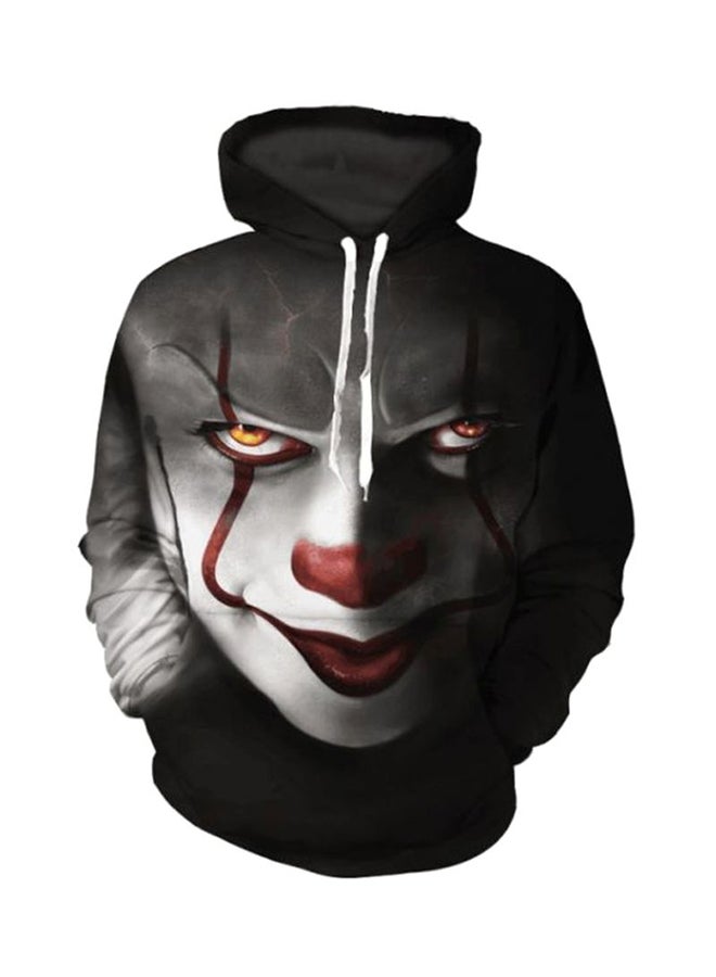 هودي بطبعة مهرج ثلاثي الأبعاد أسود/أحمر/أبيض - Image 1