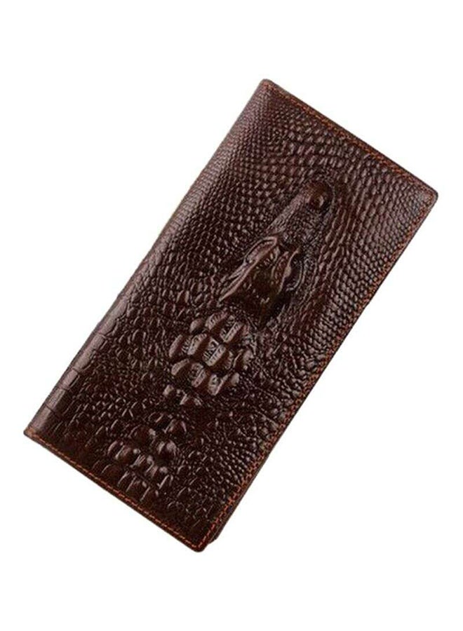Generic - Crocodile Pattern Long Wallet Brown - Image 1