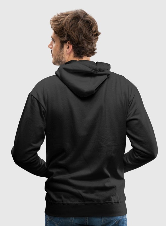 Long Sleeve Hoodie Sweatshirt Black/White  - Image 3