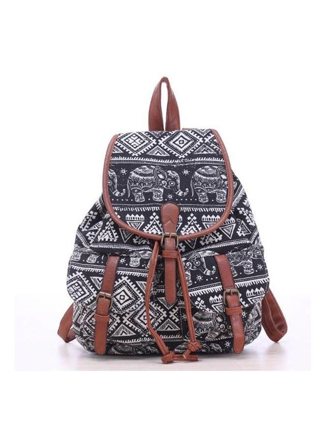 Fashion Casual Elephant Drawstring Backpack For Women Black - Image 1