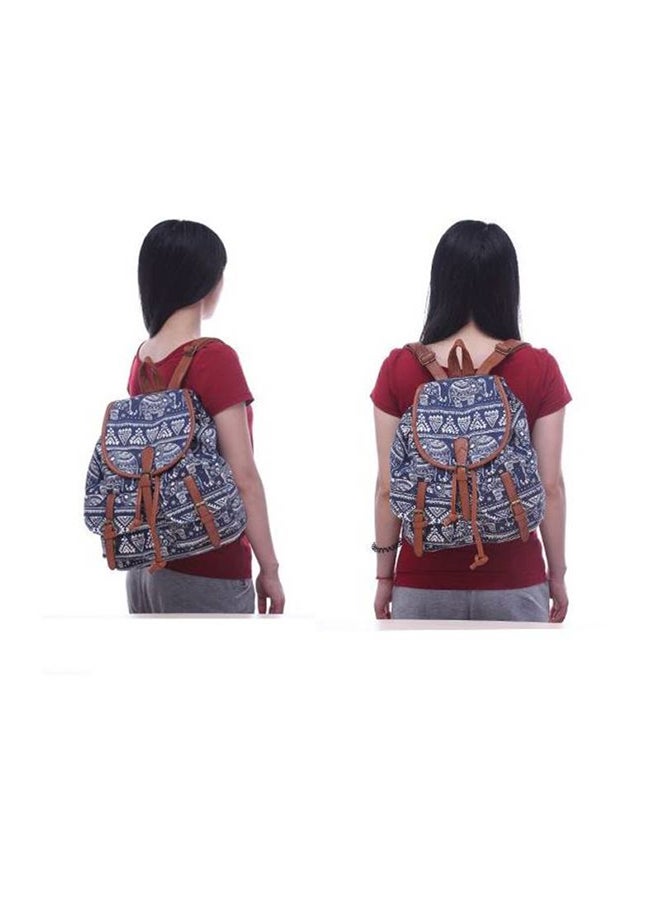 Fashion Casual Elephant Drawstring Backpack For Women Black - Image 2