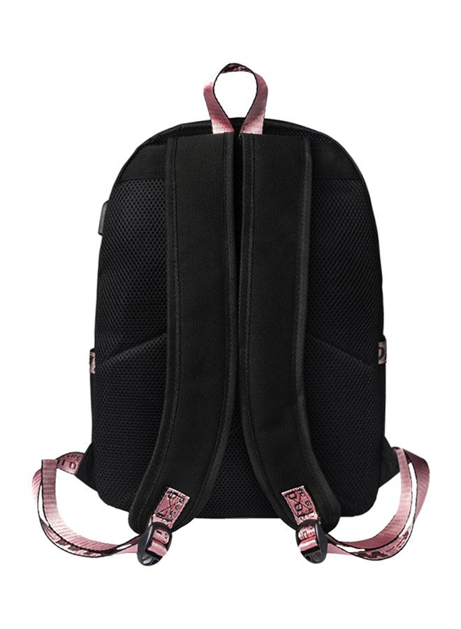 حقيبة ظهر من القماش الكتاني أسود - Image 2