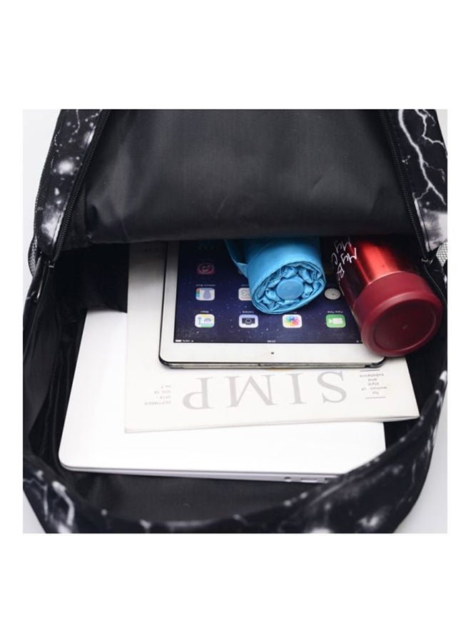 حقيبة ظهر مطبوعة من الكانفاس رمادي / أبيض / أسود - Image 3