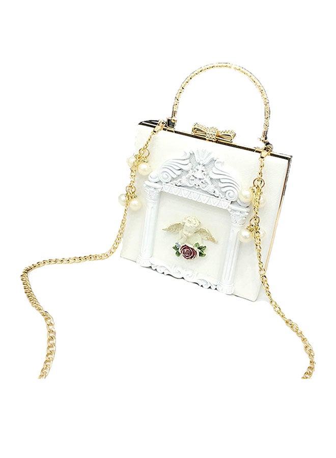 All Match Pearls Inlay Stylish Faddish Mini Bag Beige - Image 2