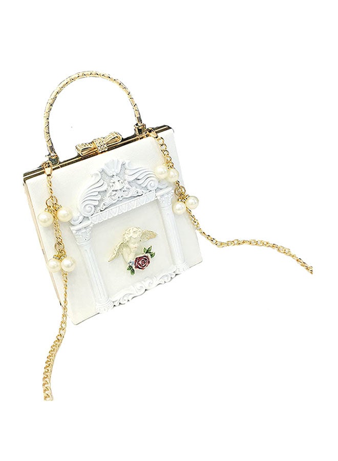 All Match Pearls Inlay Stylish Faddish Mini Bag Beige - Image 3