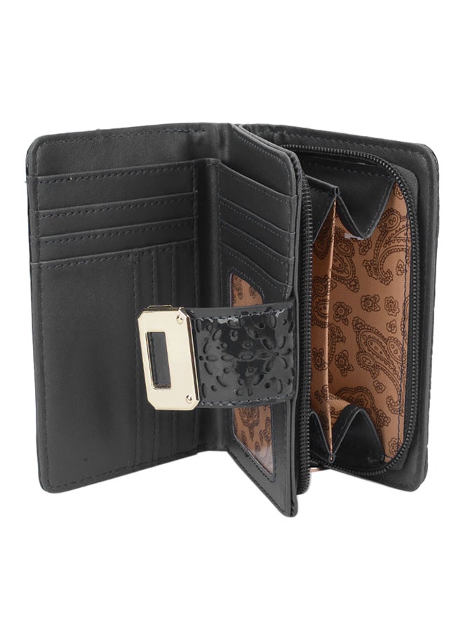 Generic Zipper/Buckle Closure Solid Design Wallet Black  - Image 3