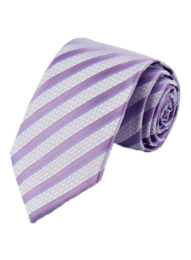 6-Piece Striped Necktie Set Purple/White - Image 2