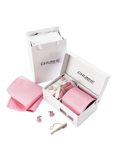 Generic 6-Piece Striped Necktie Set Pink  - Image 2