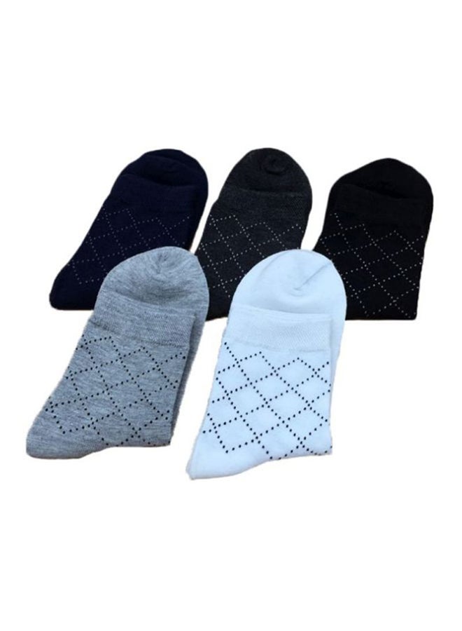 5-Pair Socks Set Black/Grey/White - Image 1