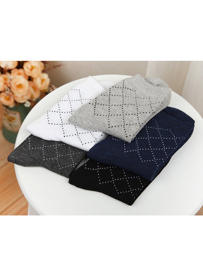 5-Pair Socks Set Black/Grey/White - Image 3