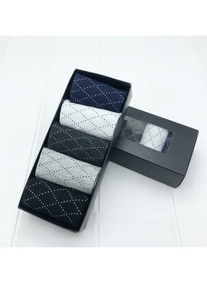 5-Pair Socks Set Black/Grey/White - Image 2