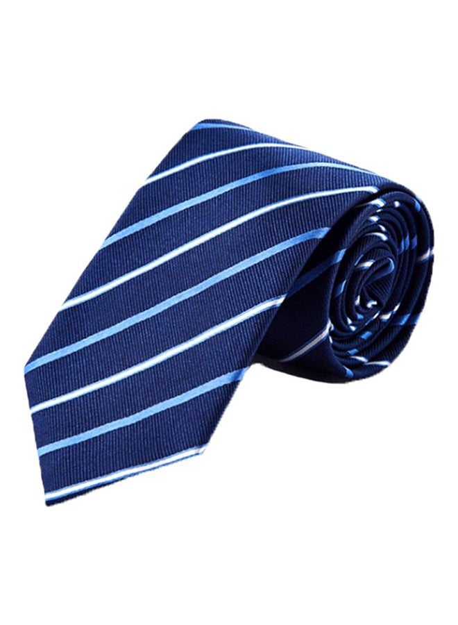 Printed Silk Tie Blue/White - Image 1