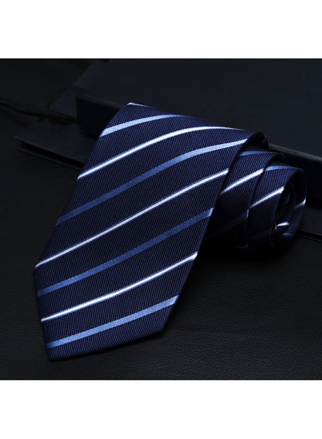 Printed Silk Tie Blue/White - Image 3