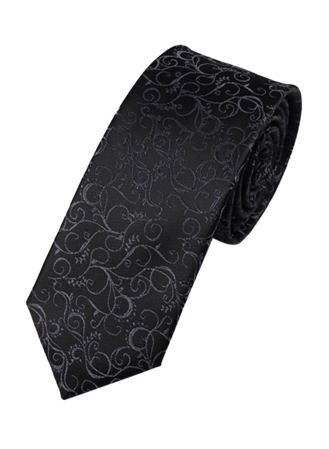 ربطة عنق مطبوعة أسود/ رمادي - Image 2