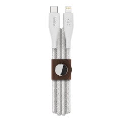 belkin Braided BoostCharge USB-C Cable With Lightning Connector + Strap (Made With Duratek) - Type C To Lightning, Apple Cable For iPhone 13, 13 Pro, 13 Pro Max, 13 Mini And More, 4Ft/1.2M White  - Image 3