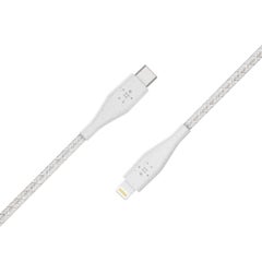 belkin Braided BoostCharge USB-C Cable With Lightning Connector + Strap (Made With Duratek) - Type C To Lightning, Apple Cable For iPhone 13, 13 Pro, 13 Pro Max, 13 Mini And More, 4Ft/1.2M White  - Image 4