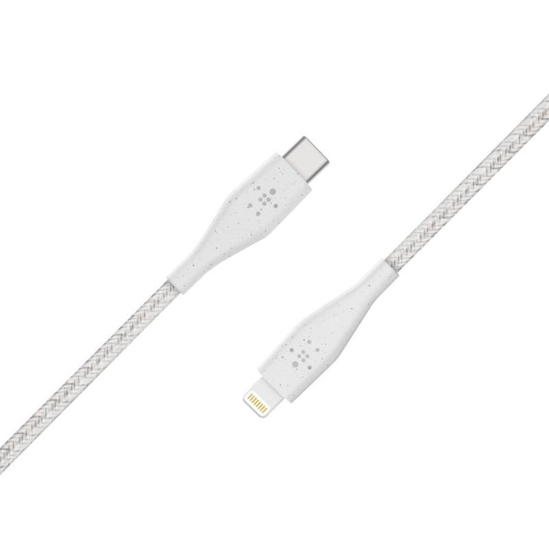 belkin Braided BoostCharge USB-C Cable With Lightning Connector + Strap (Made With Duratek) - Type C To Lightning, Apple Cable For iPhone 13, 13 Pro, 13 Pro Max, 13 Mini And More, 4Ft/1.2M White  - Image 4