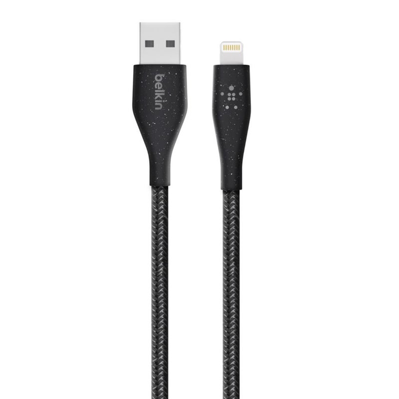 belkin - MFi Certified Braided 10 Ft 3M DuraTek Plus Lightning To USBA Cable With Strap iPhone Charger Cable Apple Cable For iPhone 15 14 13 12 11 Pro Pro Max Plus AirPods iPad And More Black - Image 1