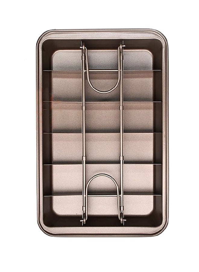 Non-Stick Brownie Pan Tin With Dividers Dark Brown 8inch - Image 1