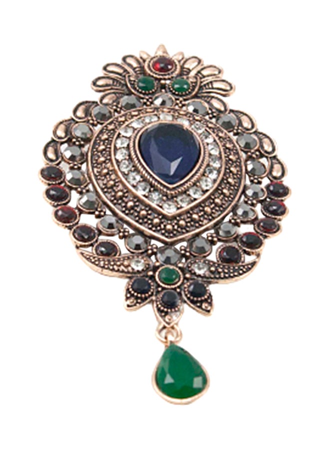 Al Jaber Stone Embellished Dangle Brooch
