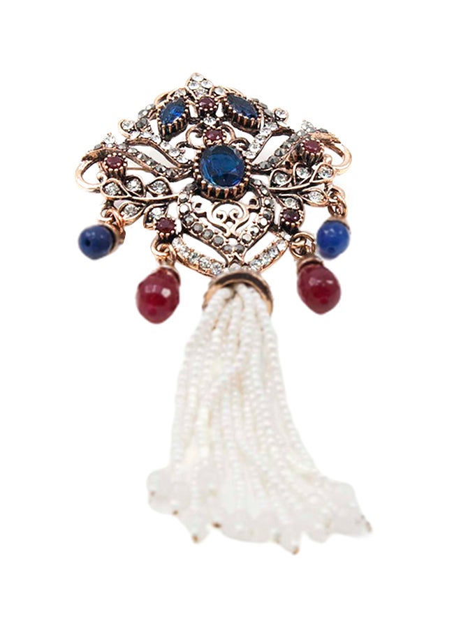Al Jaber - Stone Embellished Tassel Brooch - Image 1