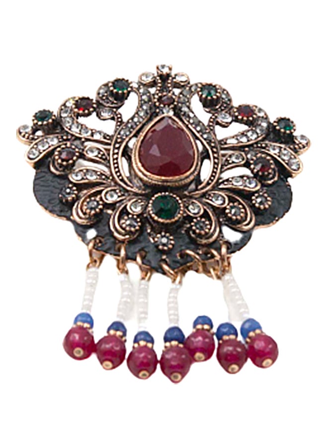 Al Jaber Stone Embellished Tassel Brooch