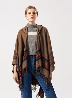 Bluelans Stripes Design Hooded Cape Khaki  - Image 2