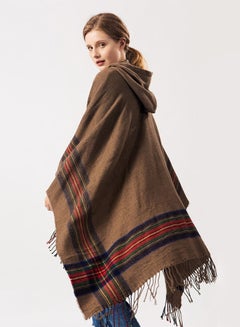 Bluelans Stripes Design Hooded Cape Khaki  - Image 3