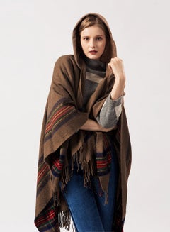 Bluelans Stripes Design Hooded Cape Khaki  - Image 4