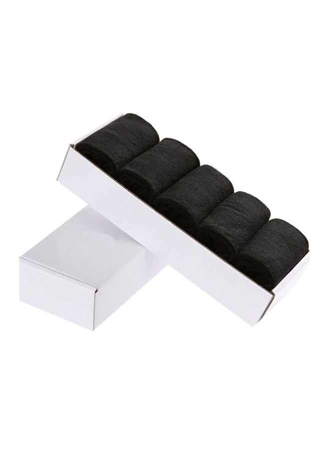 Set Of 5 Breathable Thin Deodorization Socks Black  - Image 1