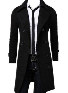 Long Sleeve Trench Coat Black