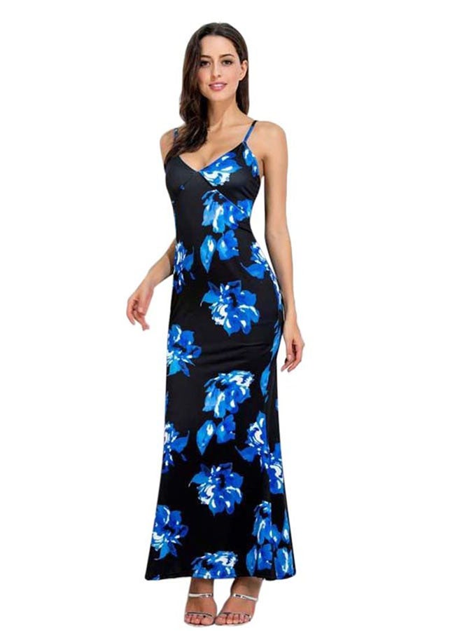 Elegant Nightclub Floral Print Maxi Dress Multicolour  - Image 1
