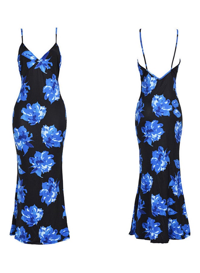 Elegant Nightclub Floral Print Maxi Dress Multicolour  - Image 3