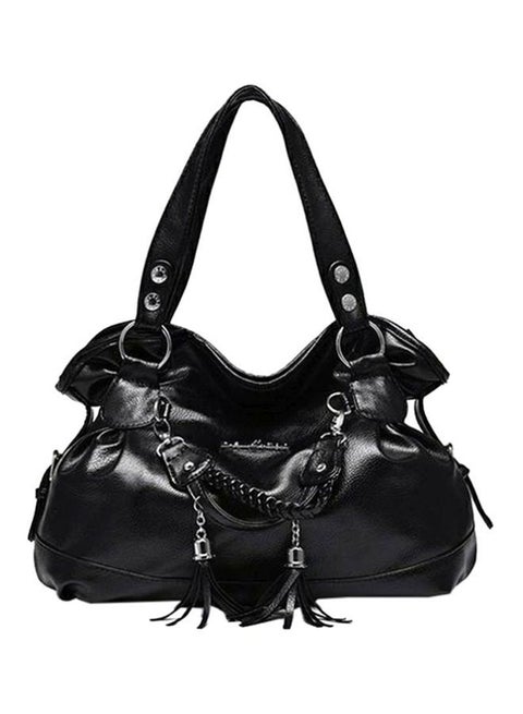 Tassel Hobo Bag Black