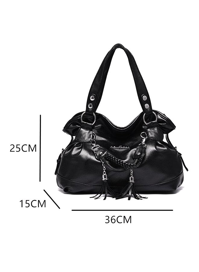 Bluelans - Tassel Hobo Bag Black - Image 1