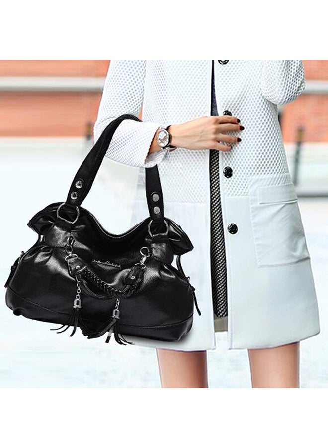 Bluelans - Tassel Hobo Bag Black - Image 1