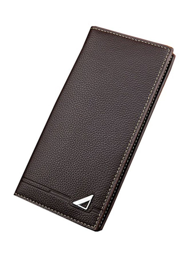 Generic - Long Designer Business Leather Wallet Brown - Image 1