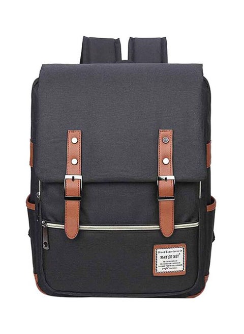 Solid Zip Closure Backpack Grey