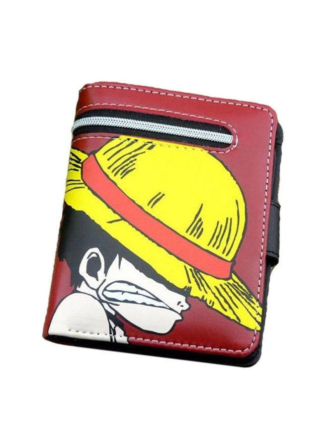 Leather Bifold Wallet Red/White/Yellow  - Image 1