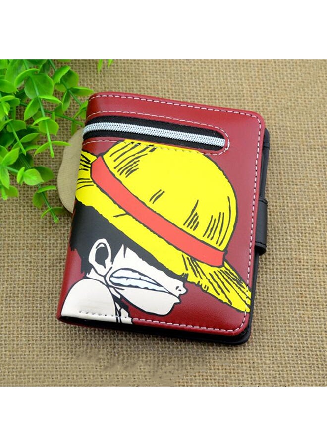 Leather Bifold Wallet Red/White/Yellow  - Image 3