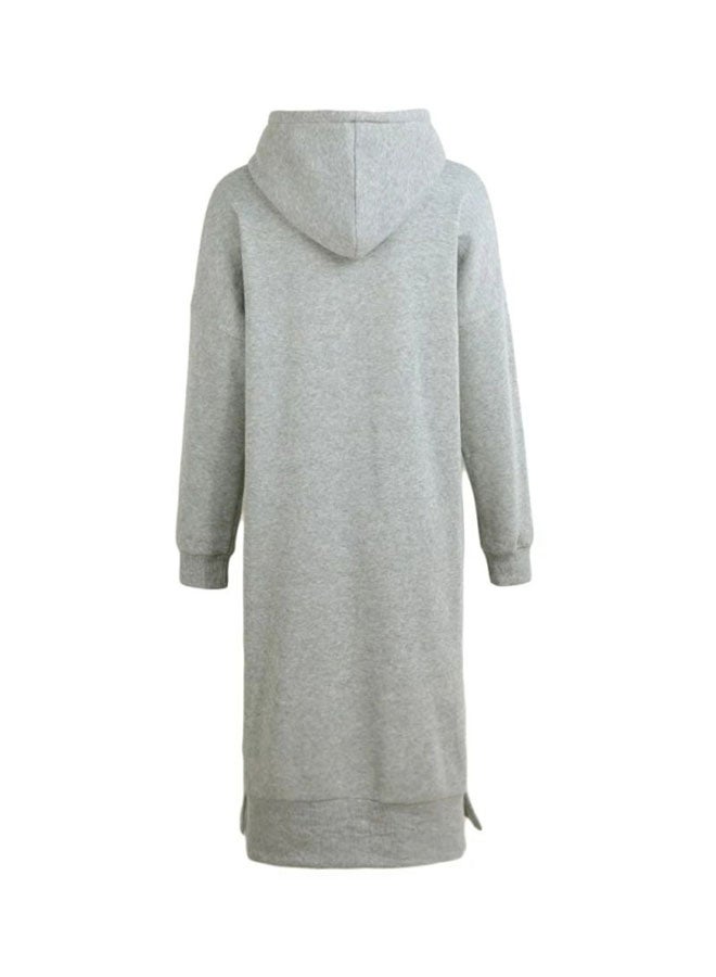 Hooded Long Sweatshirt Grey  - Image 2