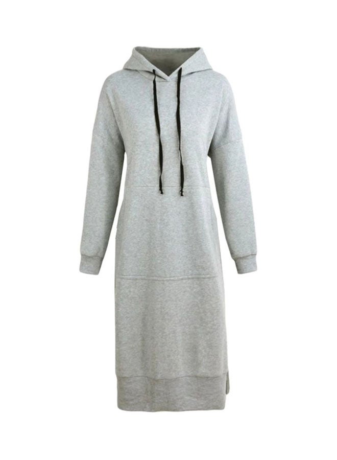 Hooded Long Sweatshirt Grey  - Image 1