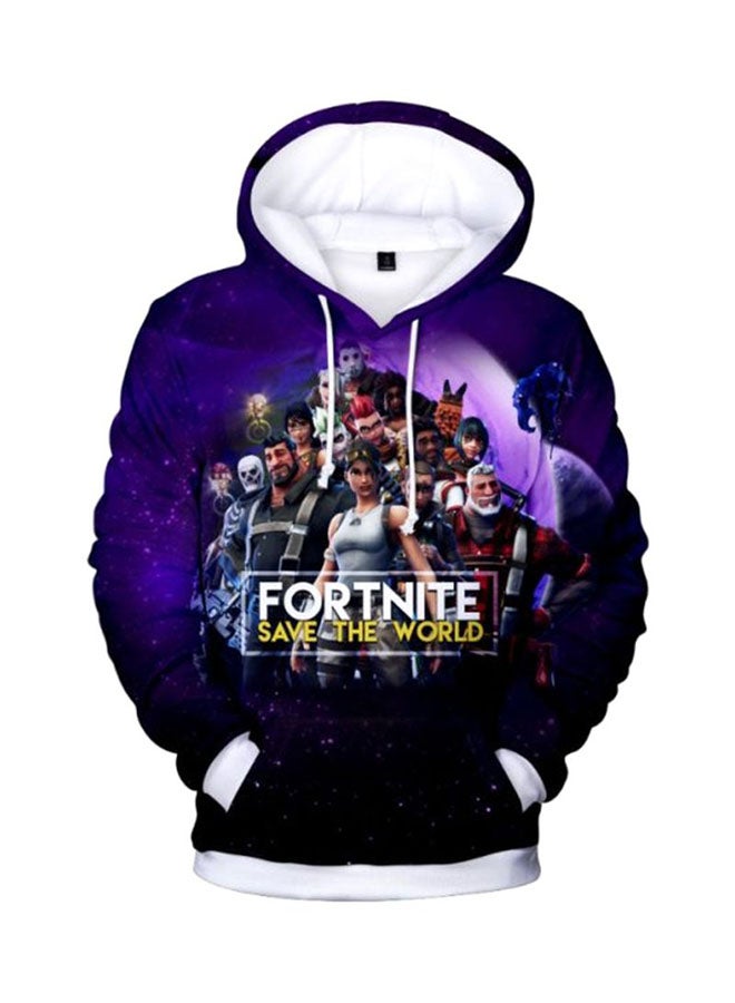 Fortnite 3D Printed Hoodie Blue/Pink/White  - Image 1