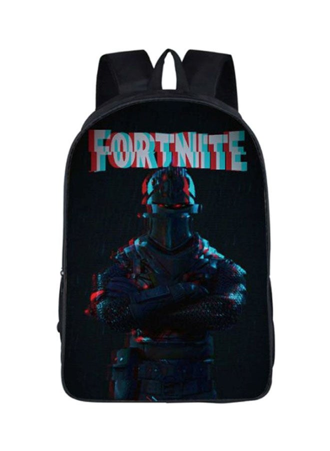 حقيبة ظهر مطبوعة من الكانفاس أسود/أحمر/أزرق - Image 1