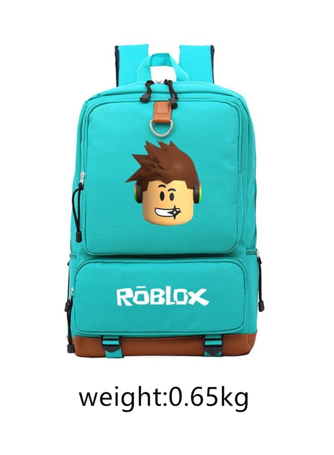 Generic Roblox Printed School Bag Cyan/Brown/White  - Image 3